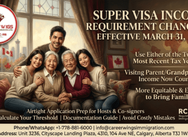 Super Visa income requirement changes 2026 - Career Wings Immigration Services Calgary RCIC